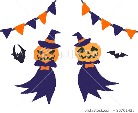 鬧鬼的南瓜花環蝙蝠 56701425