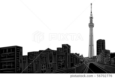 日本風景東京天空樹線反轉白色右後方 日本風景東京天空樹線反轉白色右後方 56702776