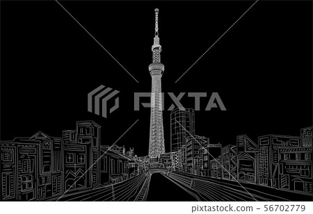 東京天空樹線的倒立面,日本著名的地方 東京天空樹線的倒立面,日本著名的地方 56702779