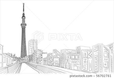 著名的東京天空樹線離開了日本 著名的東京天空樹線離開了日本 56702781