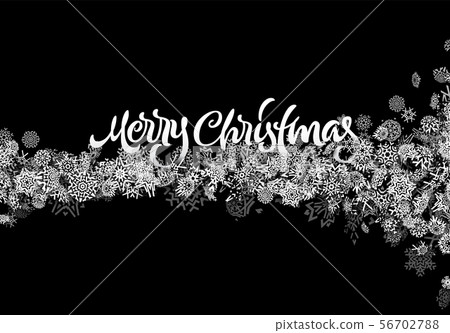 Christmas snowflake abstract background with falling scattered snow for winter New Years Eve 56702788