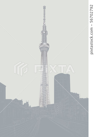 Tokyo Sky Tree Silver Vertical 56702792