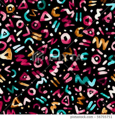 Hand Drawn Watercolor seamless pattern - Stock Illustration [56703751 ...