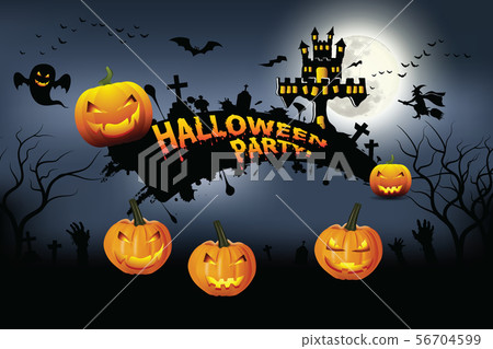 Halloween Vector lettering Halloween Party. 56704599