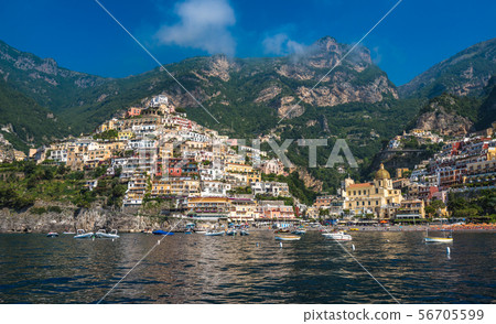 Panoramic view of Positano, small town on Amalfi Panoramic view of Positano, small town on Amalfi 56705599