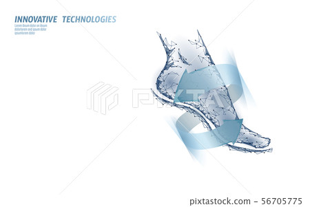 Human feet toe 3D low poly render. Polygonal medical healthcare recovery reconstruction system 56705775