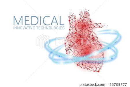 Total healthy heart beats 3d medicine low poly concept. Triangle red pharmacy drugstore background Total healthy heart beats 3d medicine low poly concept. Triangle red pharmacy drugstore background 56705777