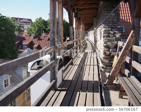 Estonian capital city Tallinn, a view from the city walls 56706167