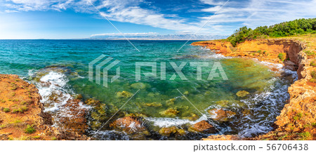 Panorama view of sea from the Vir island. 56706438