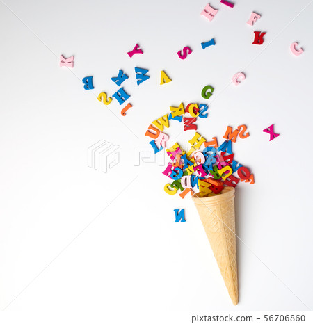 small wooden multi-colored letters of the English 56706860