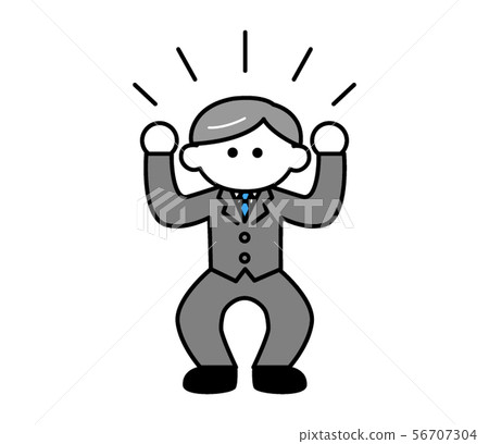 Middle-aged men with suits working hard (deformed) Middle-aged men with suits working hard (deformed) 56707304