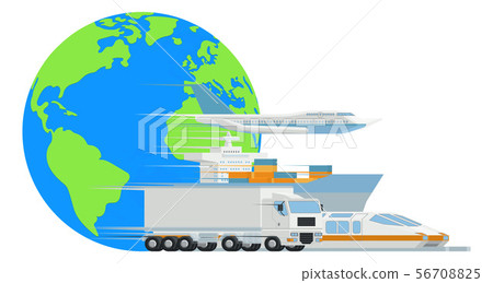 Logistic Transport Cargo World Globe Design - Stock Illustration ...