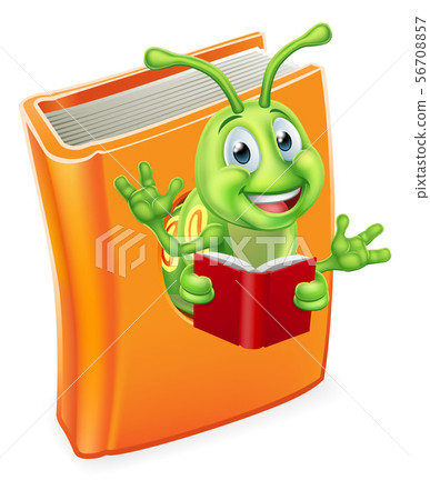Caterpillar Bookworm Worm in Book Reading Caterpillar Bookworm Worm in Book Reading 56708857