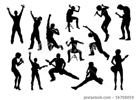 Musicians Rock Pop Band Silhouettes Musicians Rock Pop Band Silhouettes 56708859
