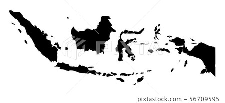 Simple (only sharp corners) map of Indonesia 56709595