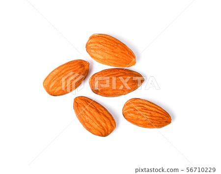 Almond seeds on white background 56710229