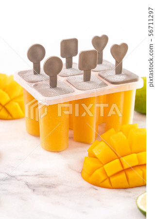 Fresh Mango popsicle Mango stick ice cream 56711297