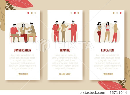 Vertical Banners Set Modern Cartoon Flat People Stock