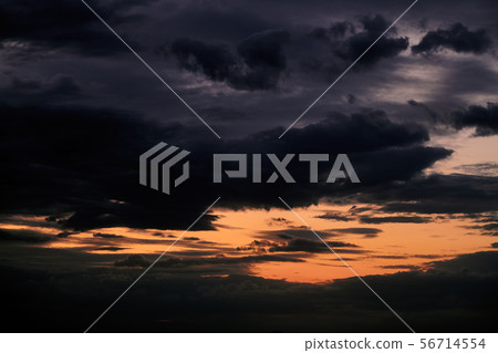 Beautiful sunset - dark sky with clouds and Beautiful sunset - dark sky with clouds and 56714554