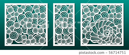 Laser cut panels set. Metal cutting pattern Laser cut panels set. Metal cutting pattern 56714751