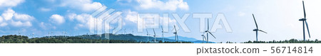 （全景）青山高原的風車 56714814