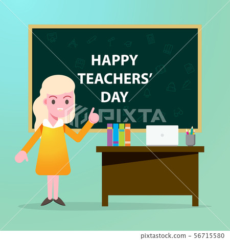 Happy teachers day cartoon character flat design Happy teachers day cartoon character flat design 56715580