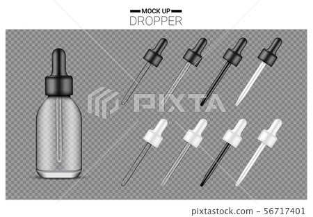 Dropper Bottle Mock up Realistic Transparent - Stock Illustration ...