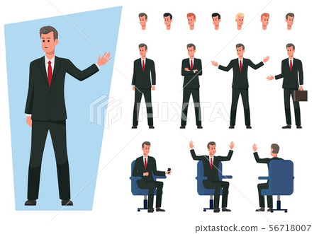 Set for drawing a businessman in various poses. Set for drawing a businessman in various poses. 56718007