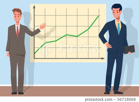 Two businessmen give an idea of a new product. Two businessmen give an idea of a new product. 56718008