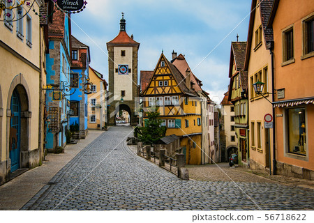 Streets of Rothenburg ob der Tauber 56718622