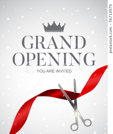 Grand Opening Card with Ribbon Background. Vector - Stock Illustration  [56718979] - PIXTA