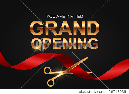 Grand Opening Card with Ribbon Background. Vector - Stock Illustration  [56718986] - PIXTA