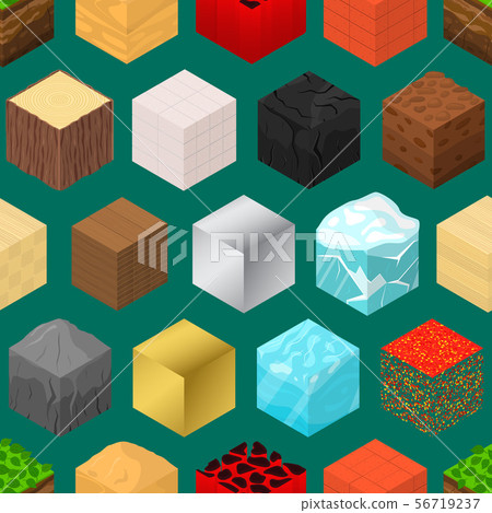 Mine Cubes Signs 3d Seamless Pattern Background Isometric View. Vector 56719237