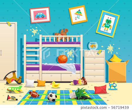 Messy Children Room Interior Messy Children Room Interior 56719439