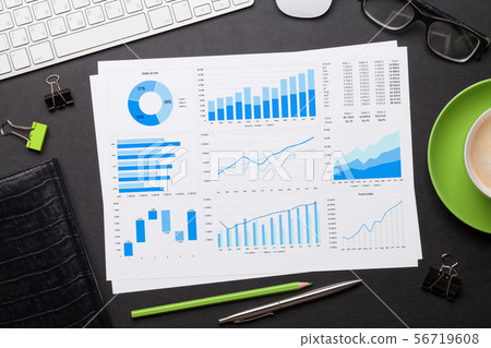 Office workplace table with reports Office workplace table with reports 56719608