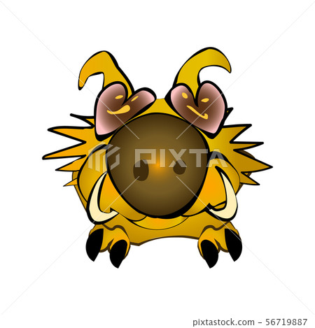 Yellow Cute fluffy wild boar Yellow Cute fluffy wild boar 56719887