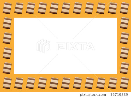 Frame with chocolate cakes on an orange background 56719889