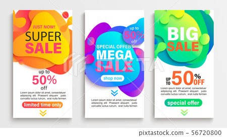 Set of liquid abstract sale banners. Set of liquid abstract sale banners. 56720800