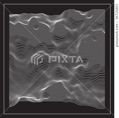 Abstract vector surface. Landscape made of lines. Surface made of sections 56720801