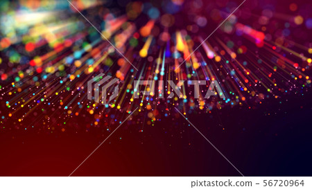 3d abstract beautiful background with colorful glowing particles, depth of field and bokeh effect 56720964