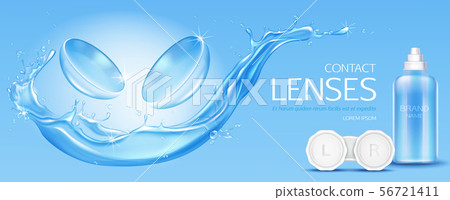 Contact lenses and solution bottle mock up banner 56721411