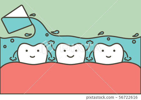 cleaning teeth by mouthwash 56722616