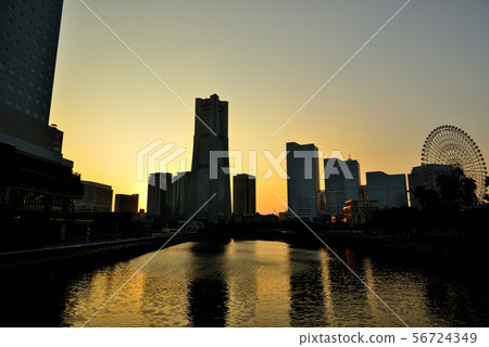 Minatomirai，橫濱的晚上視圖 56724349