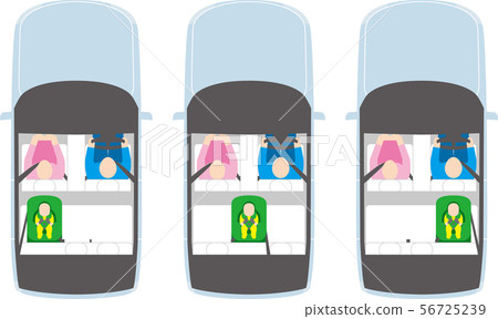 Automobile. Child seat position and driver. Vector image. 56725239