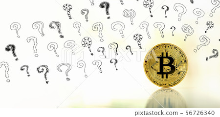 Small question marks with bitcoin 56726340