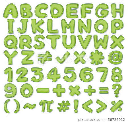 Font design for English alphabets and numbers in Font design for English alphabets and numbers in 56726912