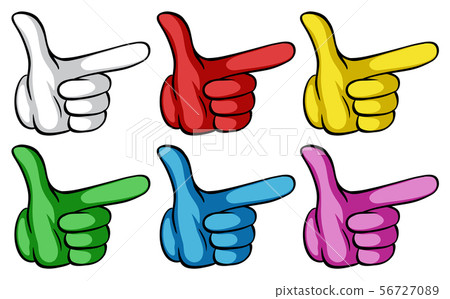 Hand gesture in six colors 56727089