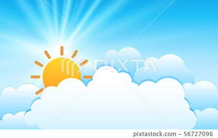 Sky Background With Sun Behind The Clouds Stock Illustration