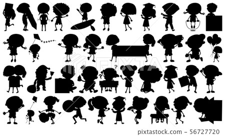 Set of sihouette isolated objects theme - children 56727720