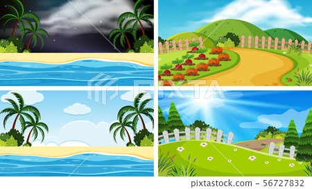A set of outdoor scene including hills A set of outdoor scene including hills 56727832